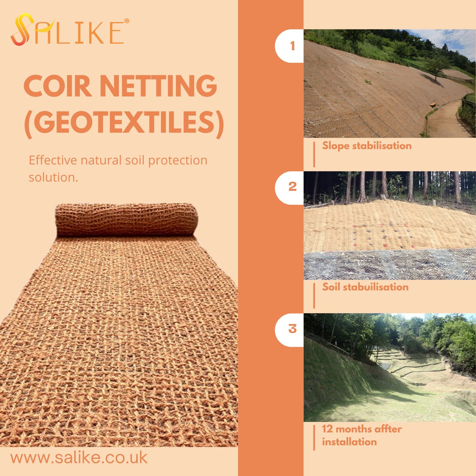 Coir Netting: nature’s green solution for soil and seed protection