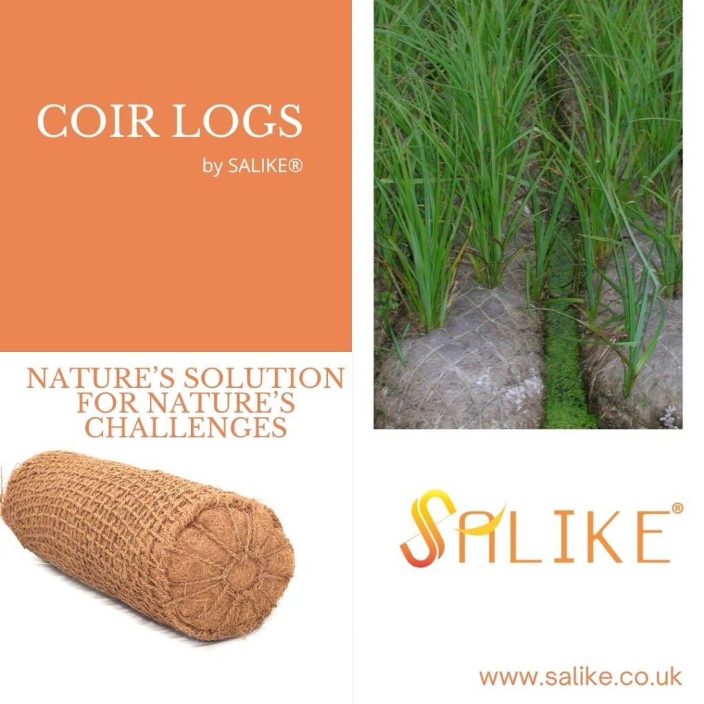 Coir Logs from Salike®: sustainable erosion control and shade for soil